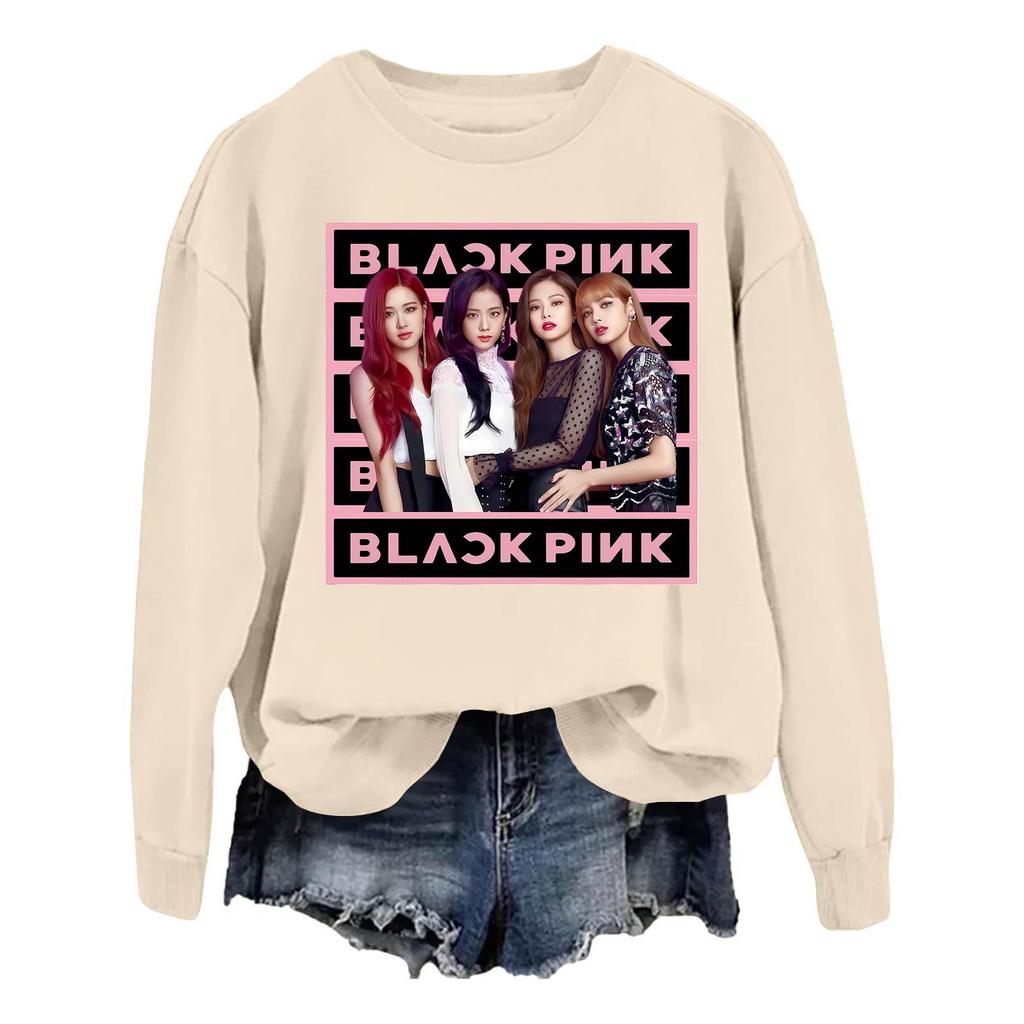 Dámská módní a ležérní mikina s dlouhým rukávem, kulatým výstřihem a potiskem