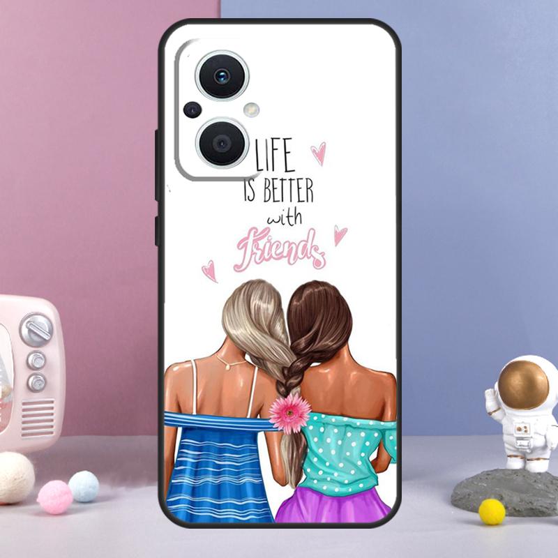 Best Friends BFF Matching Funda For OPPO Reno 14 F 11F 12F 13F 10 11 12 13 Pro 7 8 Lite OPPO Find X8 X6 X5 X9 Pro Case