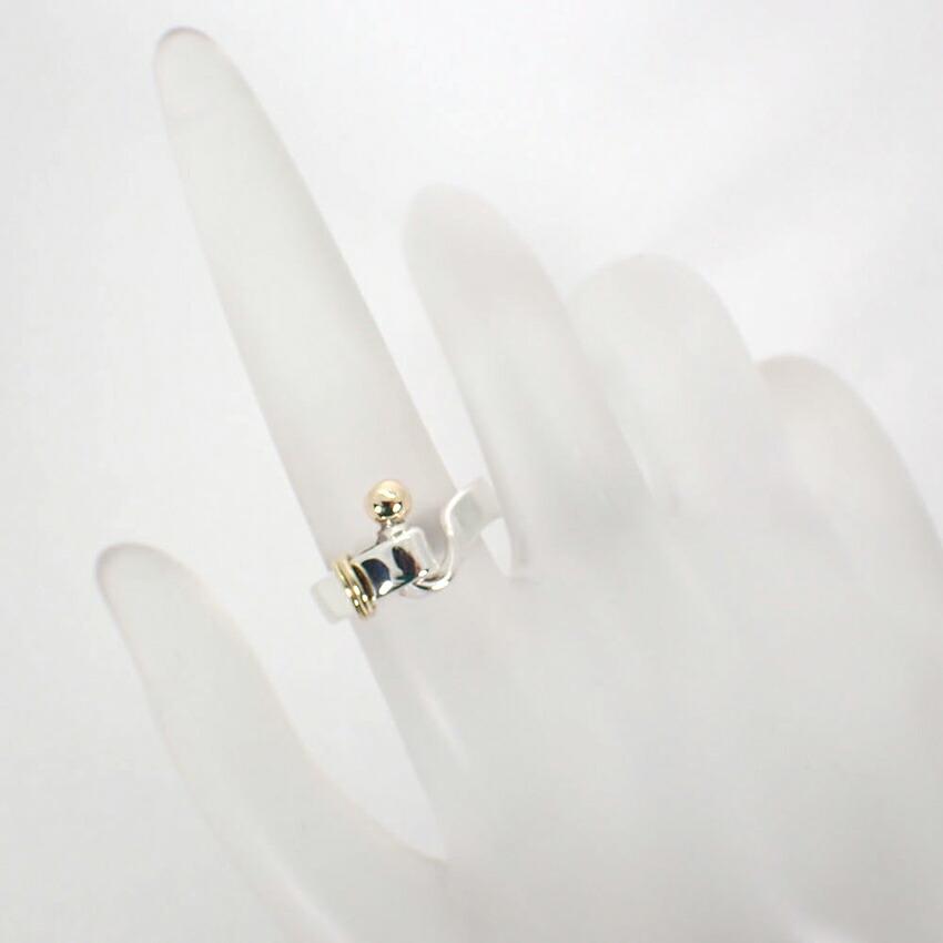 [Used] TIFFANY 925/750 Hook & Eye Ring / Size 8 / j12-13