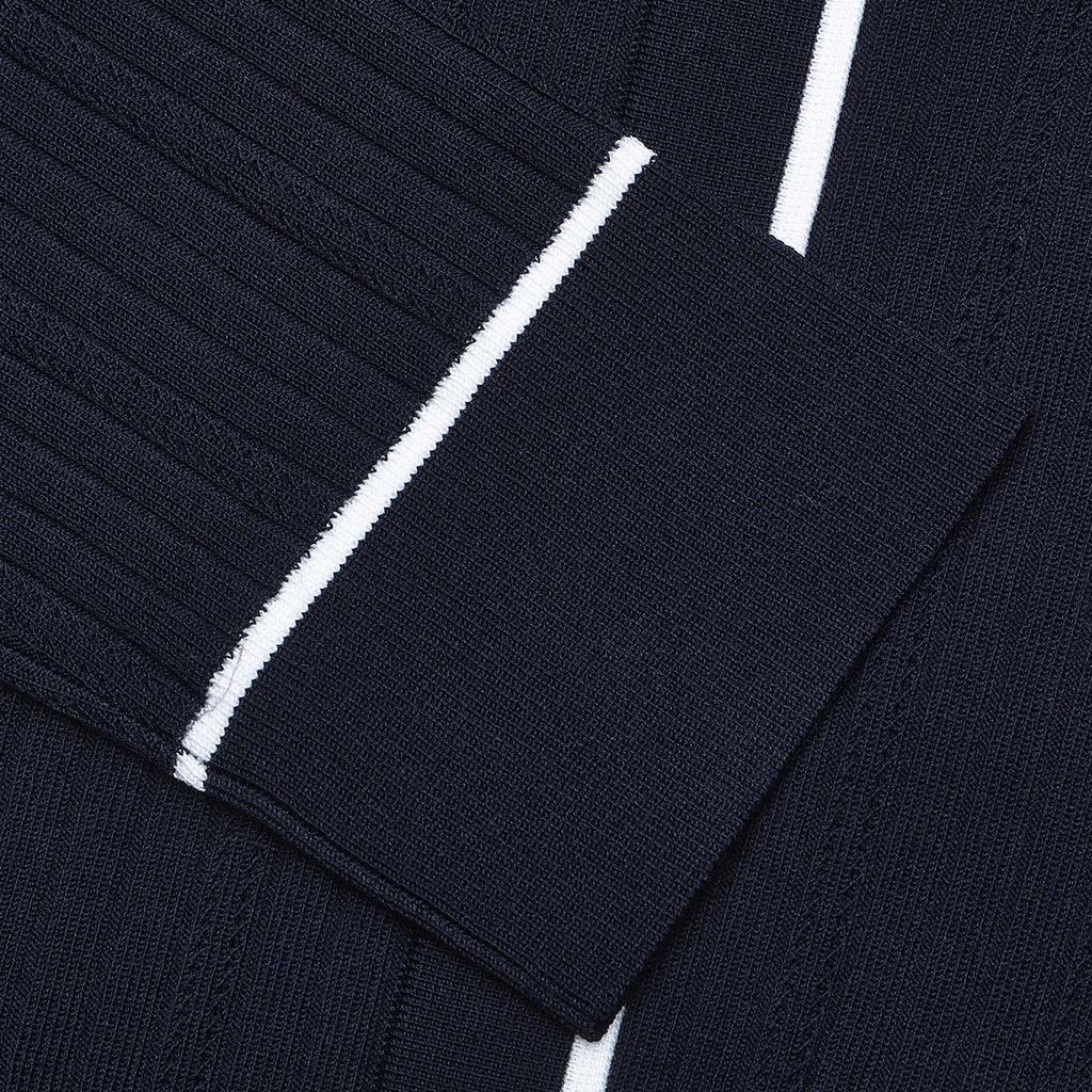 Fila Solid Color Polo Neck Knitted Long Sleeve Dress Women Dresses Legendary-Blue F11W411308F-NV