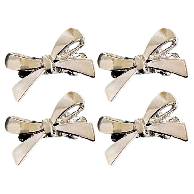 4Pcs Fashion Bows  Hairpins For Side Fringe Plastic Hair Clip Secure Grip Suitable Workout Outdoor Activities Prom Event