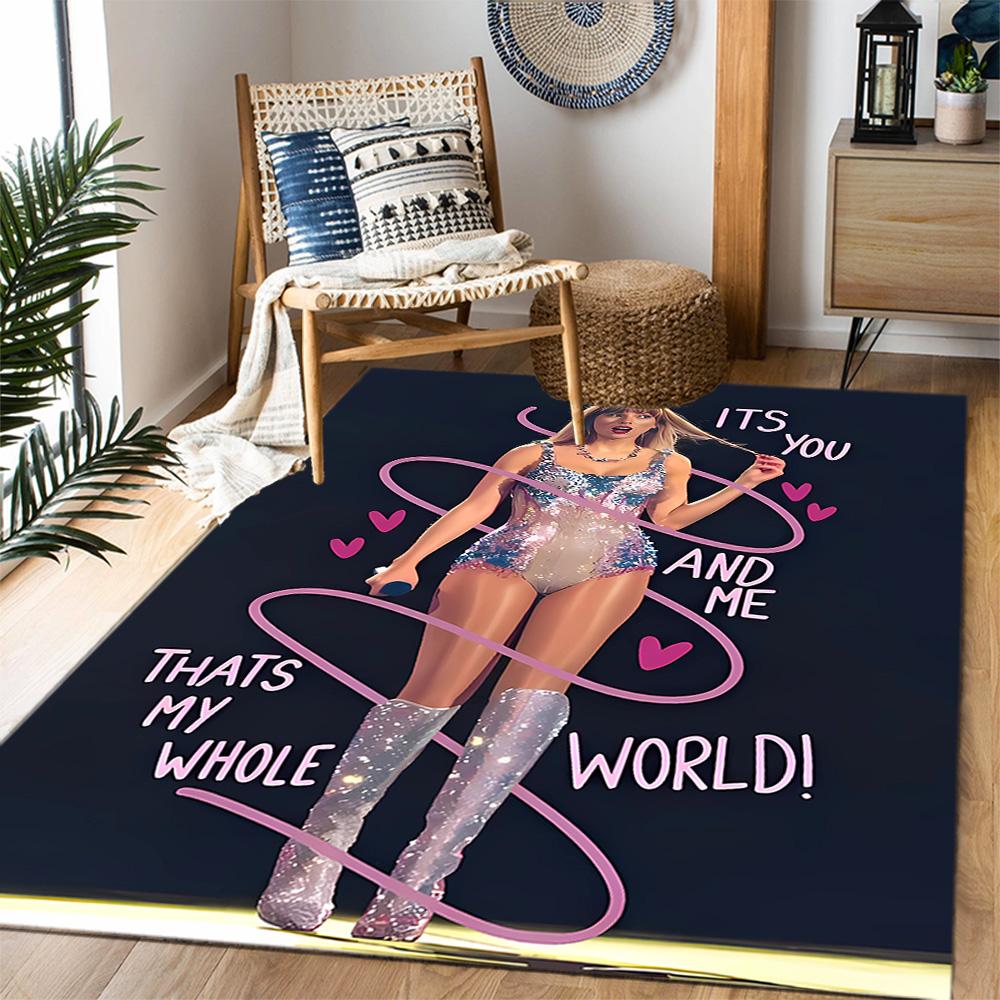 Taylor Swift Angel Themed Anti-Slip Rugs - Polyester Home Decor, Suitable for Bedrooms, Living Rooms, Doorways, Studios, and Decorations