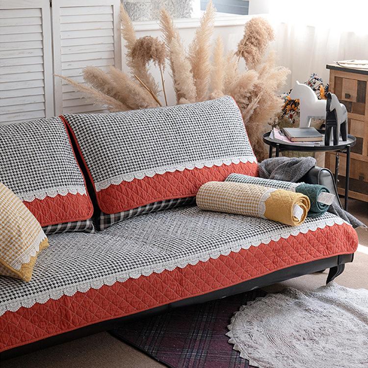 

Универсальная хлопковая модная диванная подушка на четыре сезона, нескользящая тканевая подушка, простая современная комбинированная подушка для дивана, мытый хлопок 70*70