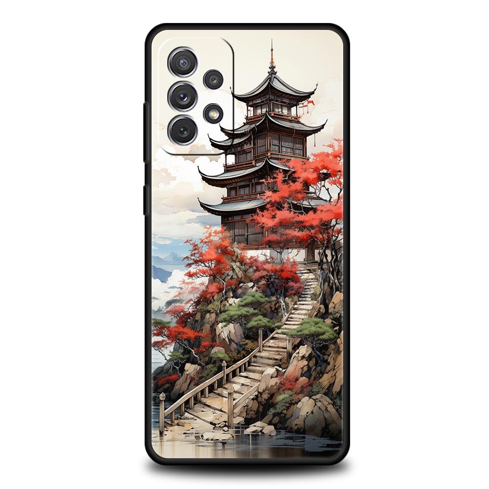 Ink and Wash Landscape Case for Samsung A51 A71 A21S A12 A11 A15 A25 A31 A41 A52 A32 A23 A33 A53 A73 A03S A05S A13 5G A72 Cover