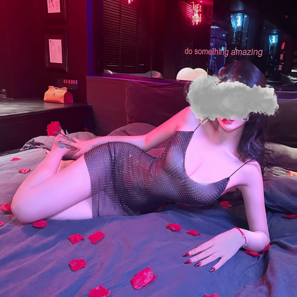 Sexy lingerie hot sequins flash slim dress sexy nightclub mesh perspective suspender skirt female secretary