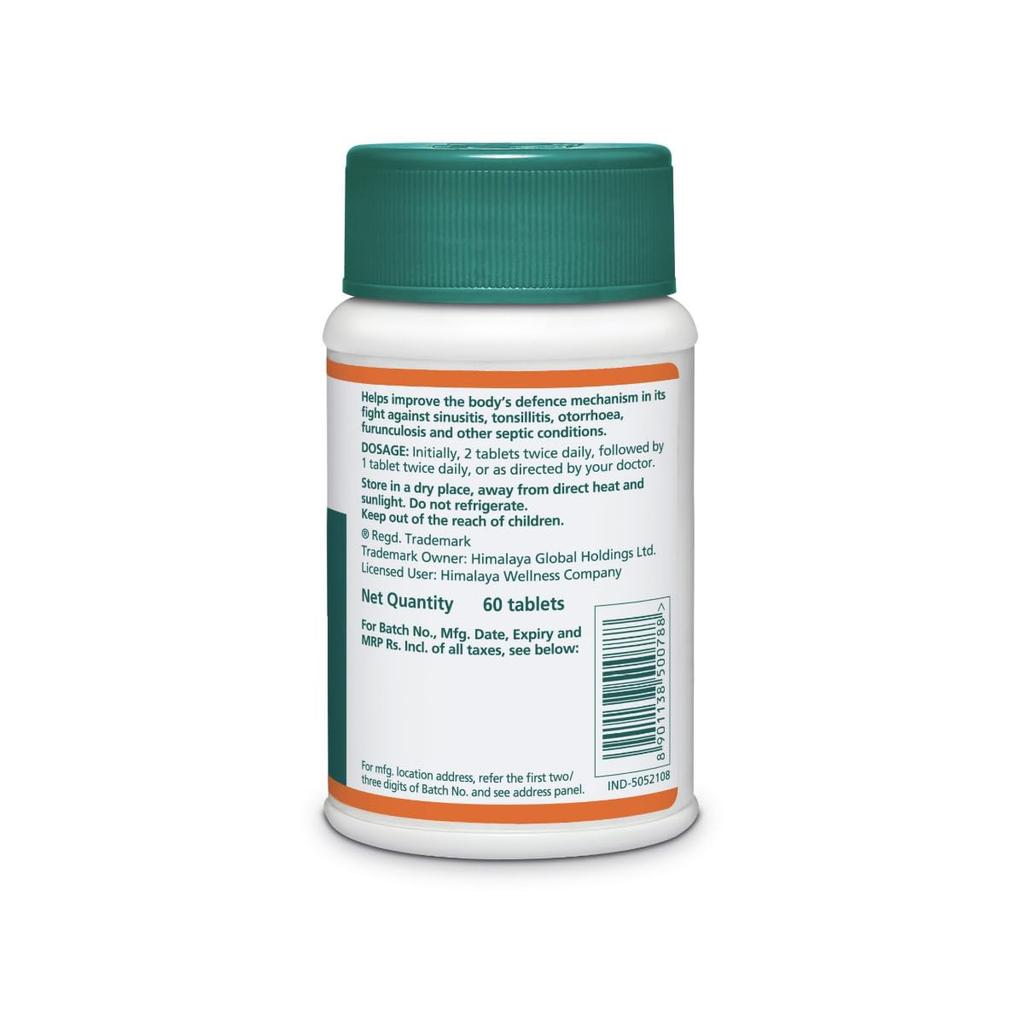 Himalaya Tablety Septilin pro podporu imunity 60 tablet v balení Přírodní doplněk pro zdraví dýchacích cest a celkovou obranyschopnost těla
