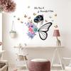 Wall Sticker Butterfly English Slogan Girl Flower Wall Sticker Paper Living Room Decoration Self Adhesive