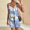 Women's Summer Jumpsuit Shorts, Striped Printed Fashionable Casual Jumpsuit