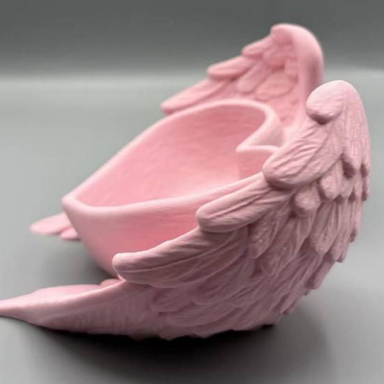 3D Printed Heart Storage Box Angel Wing Jewelry Holder Trinkets Keys Dish Container Organizer Tray Home Office Desktop Decoration Ornament