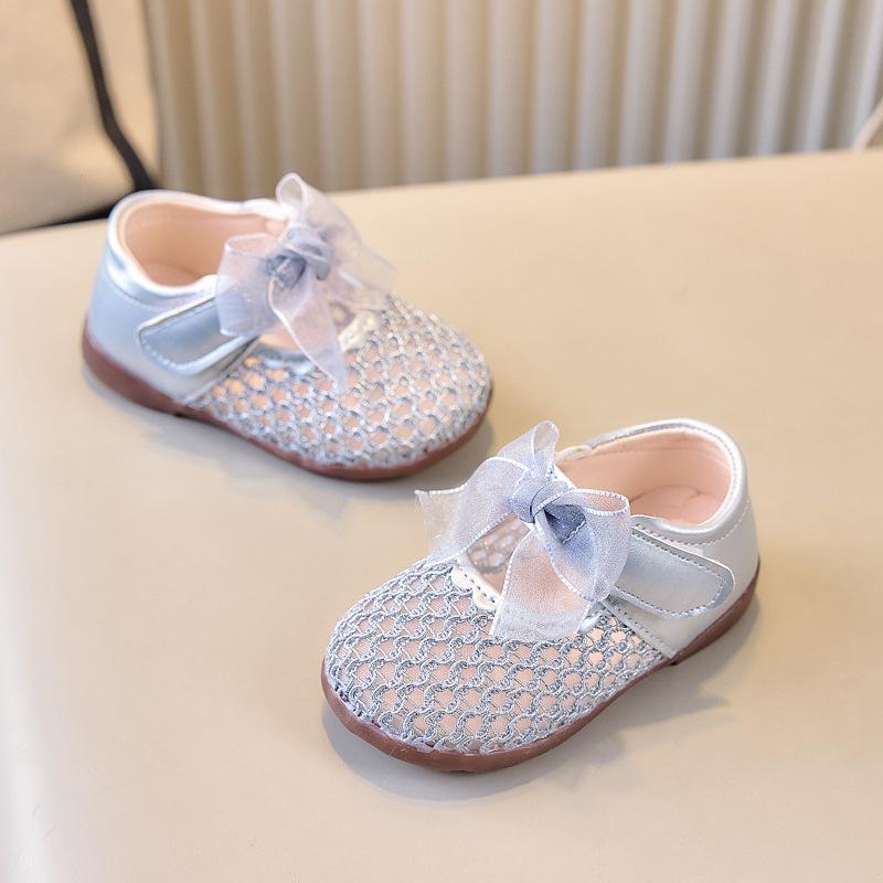 Pearl Princess Toddler Lace Mesh Walking Sandals - Soft Sole, Breathable Summer Shoes for Little Kids