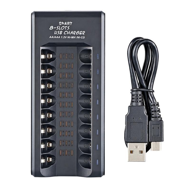 

8Bay USB Battery Charger For AA/Triple A Rechargeable Battery Featuring Intelligent Charge Management 5V2A Input 1