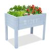 Light Blue Wooden Elevated Raised Garden Bed 30 X 24 X 18 Inch DIY Chalkboard Outdoor Planter Box with Legs for Vegetables Gras