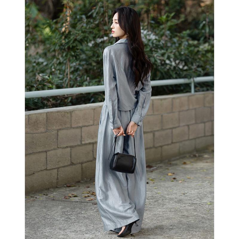 Demana Silky Pleated Acetate Two-Piece Set