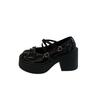 Butterfly Knot Thick High-heeled Small Leather Shoes for Women 2024 New Japanese JK Versatile Mary Jane Single Shoes