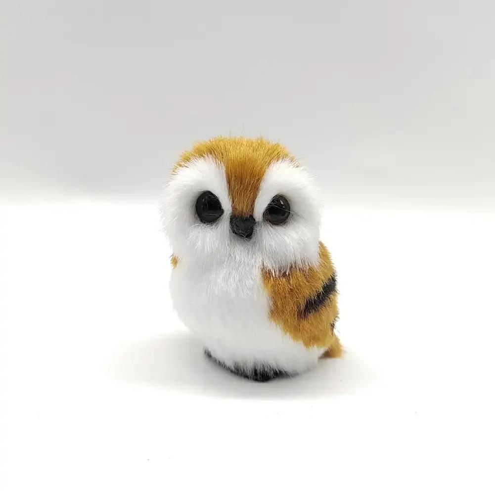 Simulation Plush Toys Action Figures Kids Gift Simulation Owl Exquisite Ornament Cute Furry Home Decoration Ornament Adornment