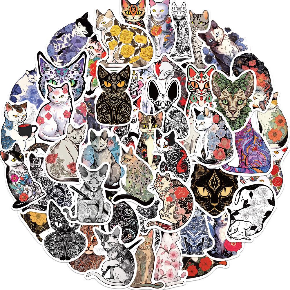 Adorable Kitten & Puppy Stickers: Creative, Waterproof Decals for Notebooks, Bottles, Phones, Skateboards, and Journals.