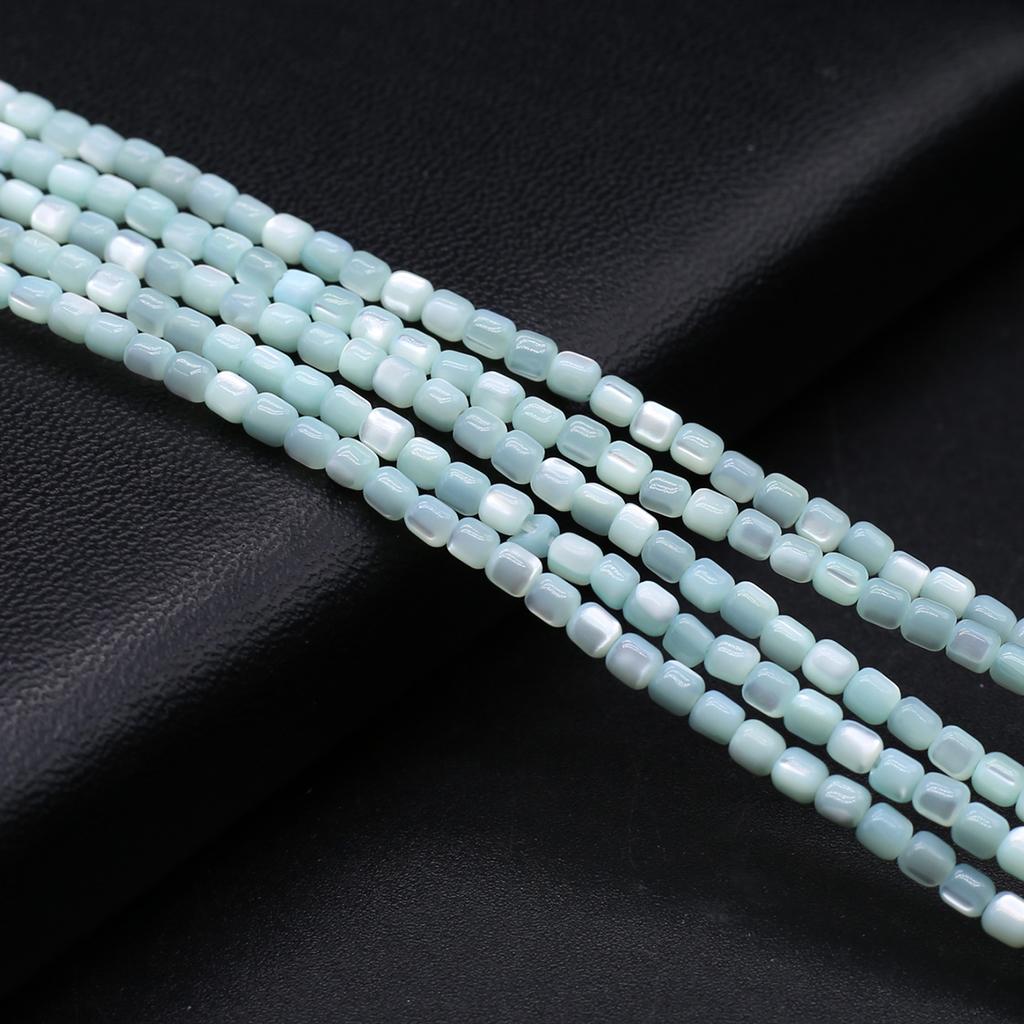 1Strand Natural Freshwater Shell Beads 3.5×3.5mm,Square Coloured Shell Loose Spacer Beads for Jewelry Making DIY Bracelet Accessories Beading 38cm