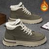 Winter velvet Martin boots men's trend versatile high-top tooling shoes thickened warm cotton shoes thick-soled casual short boots