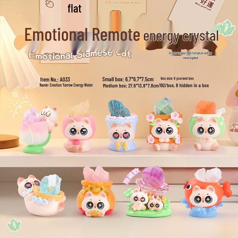 Creative Cute Cartoon Cat Emotion Blind Box Resin Desk Figurine Gift