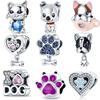Copper Cat Dog Pet Animal Paw Prints Series Charms Beads Fit Original Braceletsdiy Jewelry Gifts