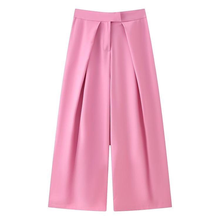 Women's Fashion Versatile Pleated High-Waisted Casual Trousers