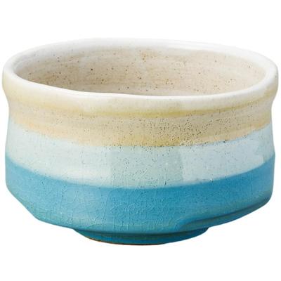 Matcha X Iris Tea Ceremony Mino Made In Japan Ale-net Bowl, 13 H8cm, (Light Blue), Utensils, Ware,