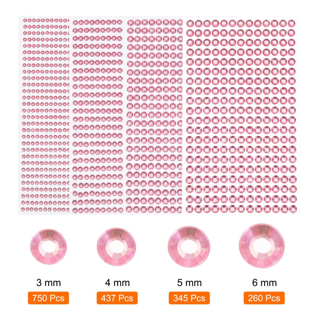 1792/3584Pcs 4/8Sheets Colorful Rhinestone Stickers 3/4/5/6 Mm Self Adhesive Rhinestones Gems Stickers for DIY Decoration Crafts