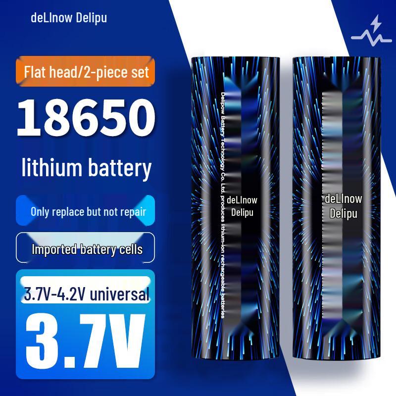 Delipow 18650 3.7V-4.2V Rechargeable Li-ion Battery for Flashlights CN plug (adapter included)