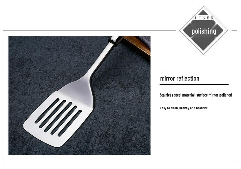 Stainless Steel Kitchen Set: Includes Heat-Resistant Spatula, Slotted Spoon, Soup Ladle for Home and Outdoor Use