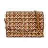 Robinson Printed Geometric Woven Logo Leather Mini Shoulder Bag Women Bags Brown 79420-800