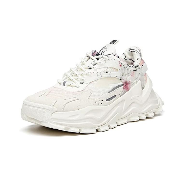 New HUAMULAN x Anta Hot Cushioning Anti Slip And Wear Resistant Chunky Sneakers Women's White Pink 922018842-9