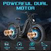 Freesky M540 Electric Bike, 2 * 160NM Dual Motor, 48V 23AH Battery, 26*4.0'' Tires, 32MPH, LCD Display, Hydraulic Brakes