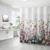 Green Plant Waterproof and Mildew-proof Polyester Bathroom Shower Curtain Shower Curtain Partition Curtain Free of Punching