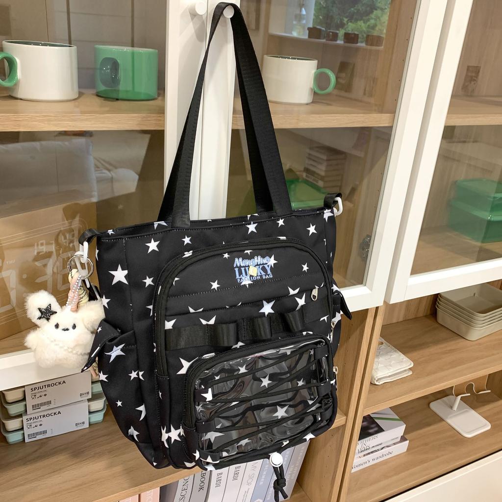 Tornister, wysoka wartość, świeża i urocza kosmetyczka z nadrukiem gwiazd dla kobiet na czas wolny, prosta i lekka listonoszka