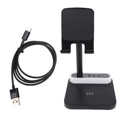 Wireless Charger Night Light 4 In 1 15W Fast Wireless Charging Station Phone Tablet Holder With 1 USB 2 Type C Ports