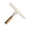 Rotating Soft Silicone Window Squeegee Non Scratch Glass Wiper with Natural Wooden Handle for Shower Door Car Detailing