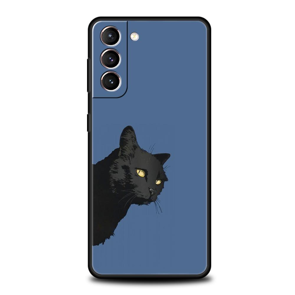 

Милий чохол для телефону Black Cat Cartoon для Samsung Galaxy S24 S23 S22 S20 Ultra S21 FE 5G S10 S9 Plus S10E S8 20 М’яка силіконова накладка Samsung S20Ultra