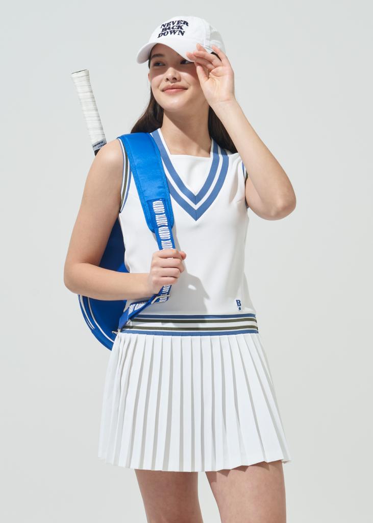 BLUDOT V-Neck Sleeveless Dress_Wh