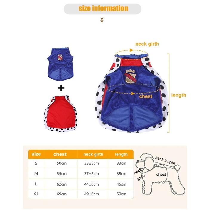Dog Costume King Cloak and Hat Set Funny Dog Cosplay Costume King Set Medium Large Dogs Funny Clothing Dogs Halloween Costume