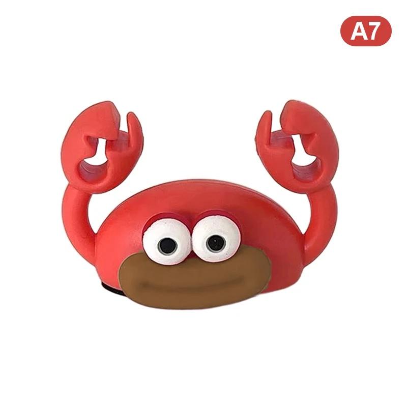 

Cartoon Crab Cable Holder Self-Adhesive Fixing USB Cable Management ClipHome Office Desk Decoration Silicone Cable Organizer червоний