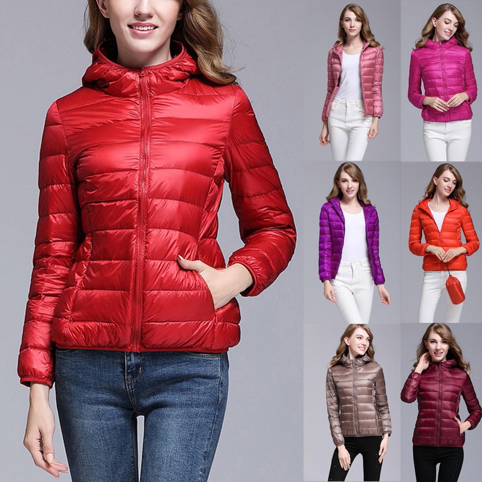 

Женщины Повседневная легкая верхняя одежда Твердые молнии с капюшоном Карман пальто Пуховики