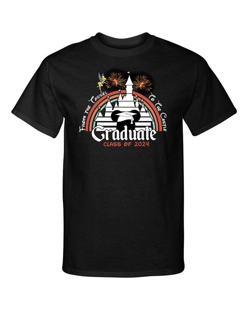 Class of 2024 From The Tassel to the Castle Graduation Graduate Graphic Te Shirt 4XL