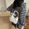 White Beautiful Lace Bow Handbag Sweet Lightweight Pleated Handbag Shoulder Messenger Bag
