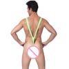Mankini Solid Color/Leopard Print Stretchy Sexy Men Solid Color Sling Swimsuit for Summer