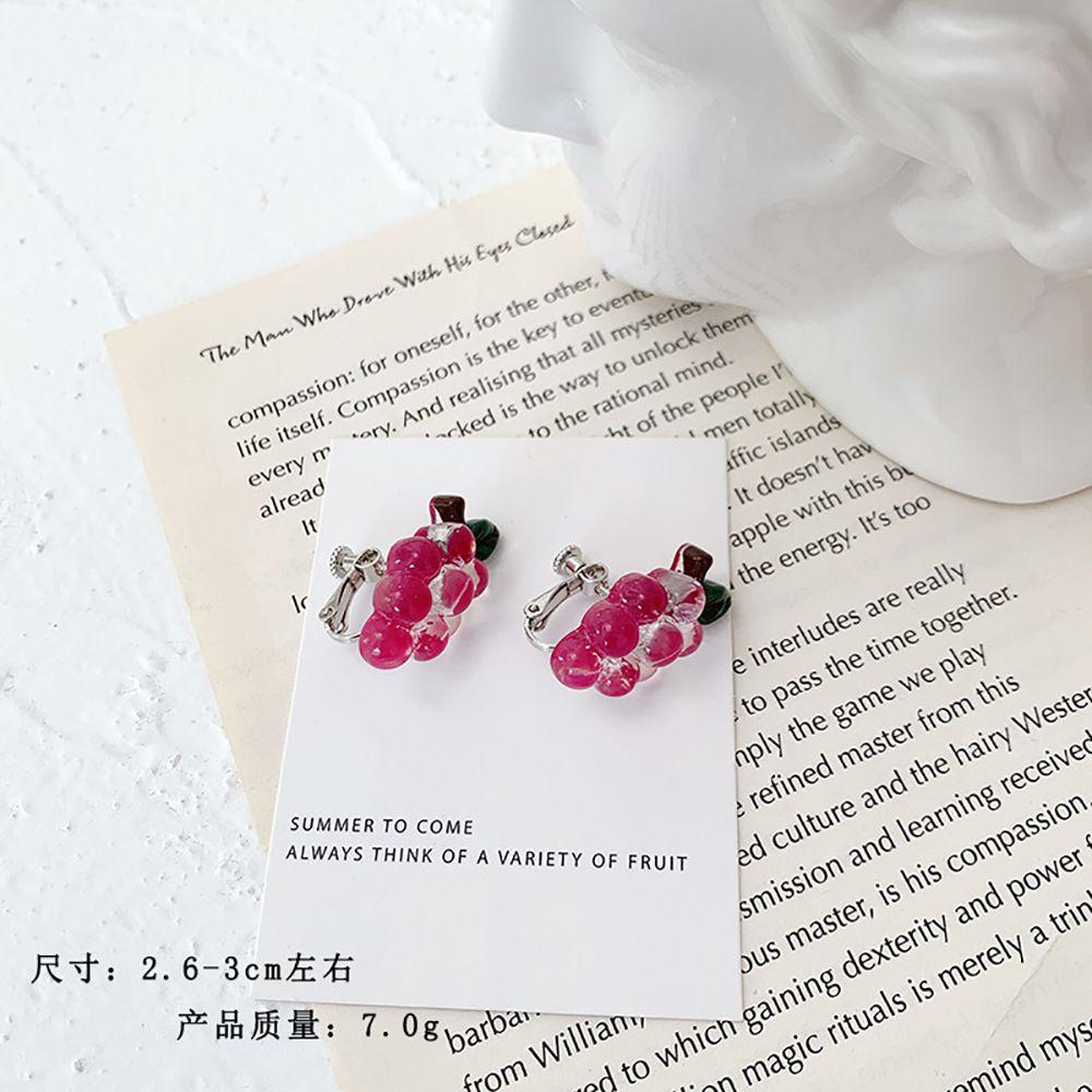 Sweet Women Korea Girl Party Fashion Jewelry Clip Earrings Grape String Earrings Drop Earrings