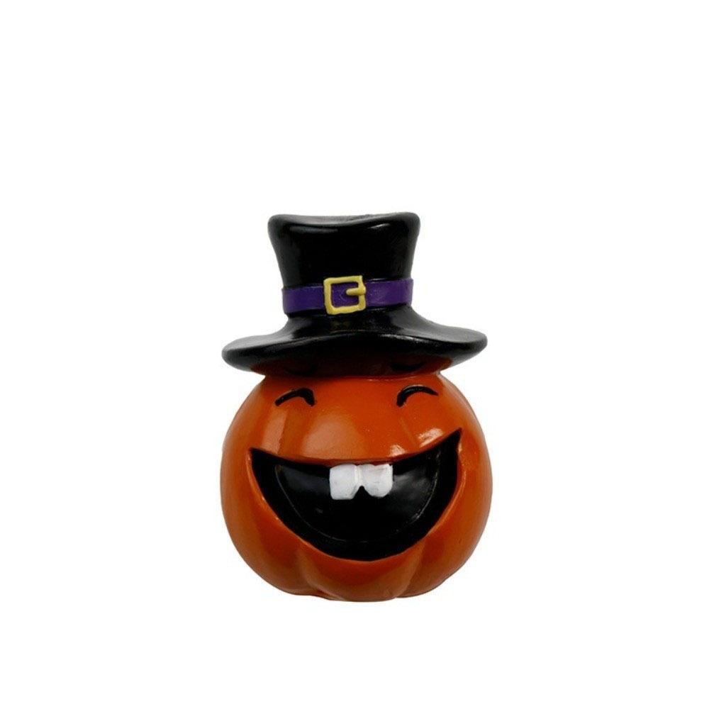 Cartoon Pumpkins Figurine Resin 3D Printed Statue Creative Halloween Miniature Dashboard