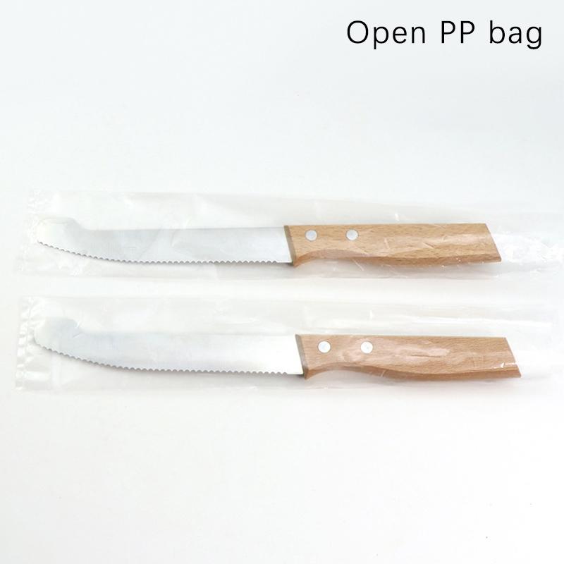 Nerezový nůž na chléb Zubatý nůž Dřevěná rukojeť Nůž na ovoce Nůž na krájení chleba Nůž na dorty Krájecí nůž na cukroví