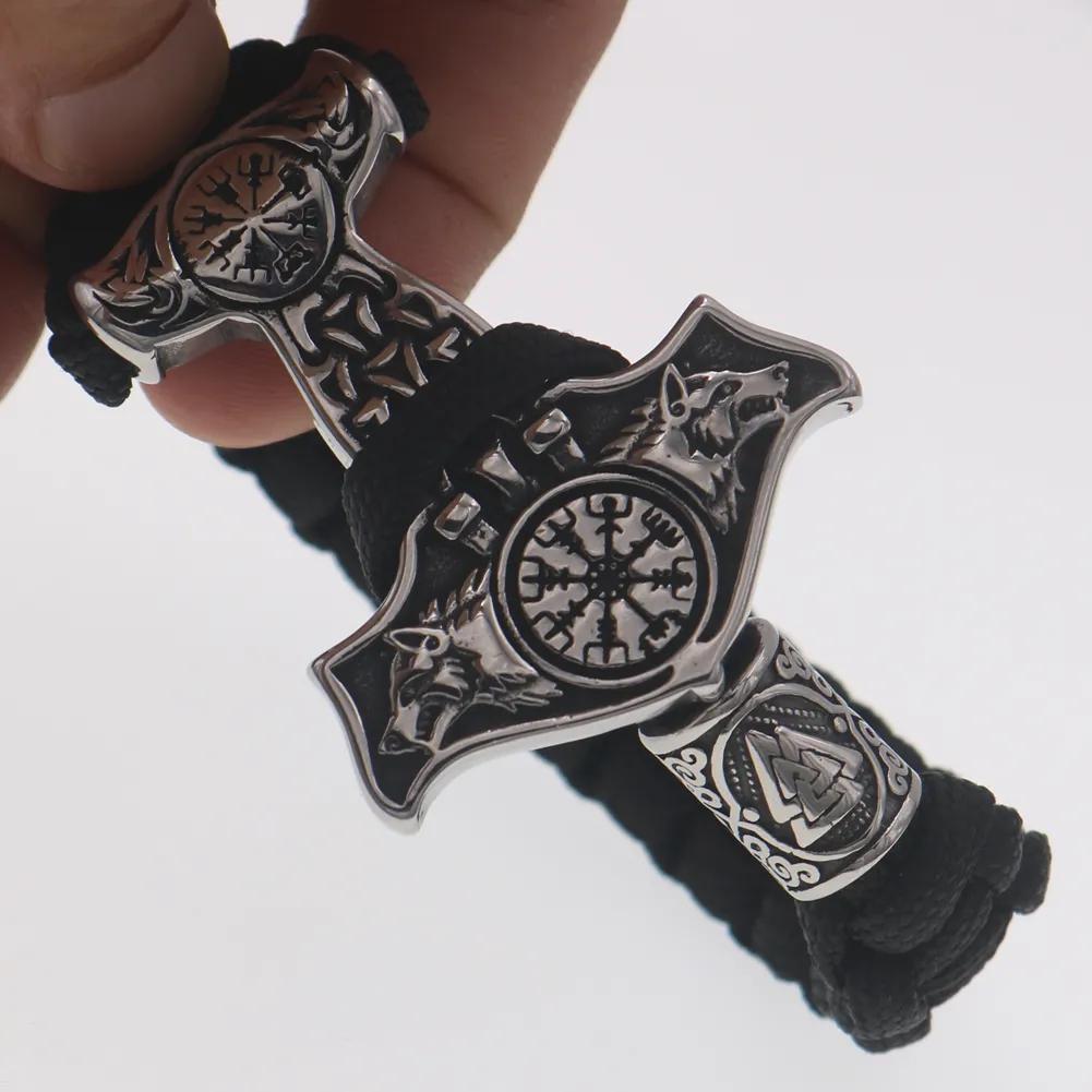 Paracord Howling Wolf Snowflake Totem Bracelet Men's Domineering Wrist Accessories