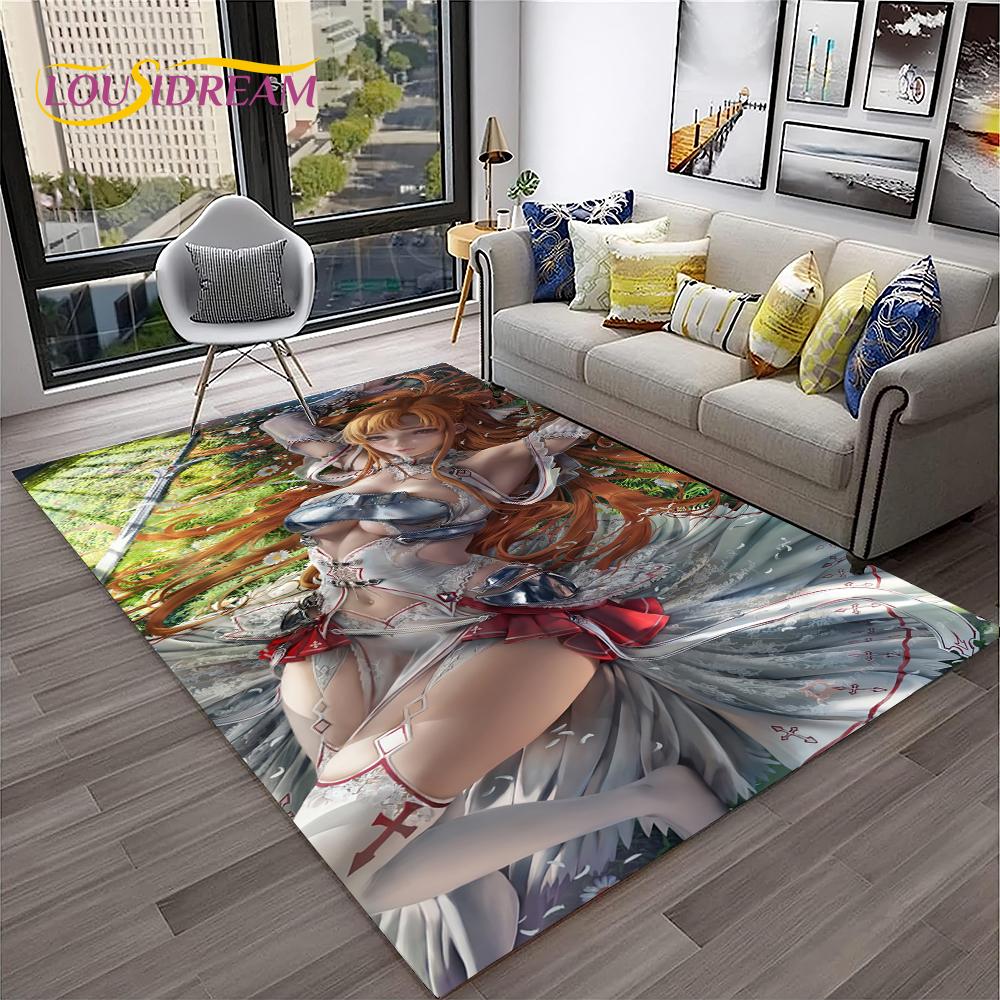 3D Anime Postać z Gry Seksowna Koronka Dziewczyny Kreskówkowy Dywanik Dywan do Domu Salon Sypialnia Sofa Wycieraczka Dekoracja, Dywan Obszarowy Mata Antypoślizgowa