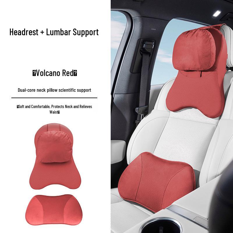 Compatible Headrest Neck Pillow & Lumbar Support for BYD Models: e2, e3, e9, S6, S7